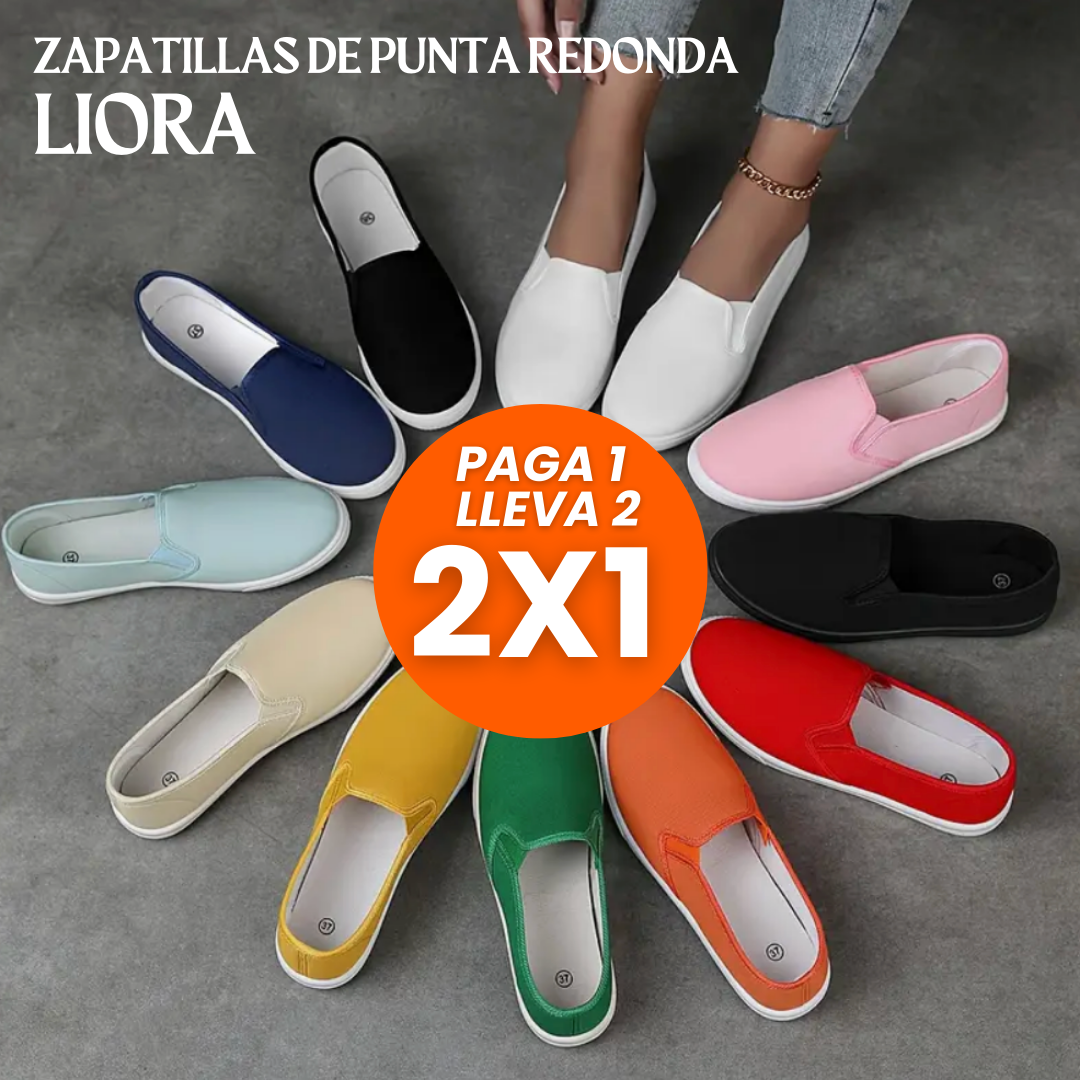Lior: Zapatillas de punta redonda para mujer
