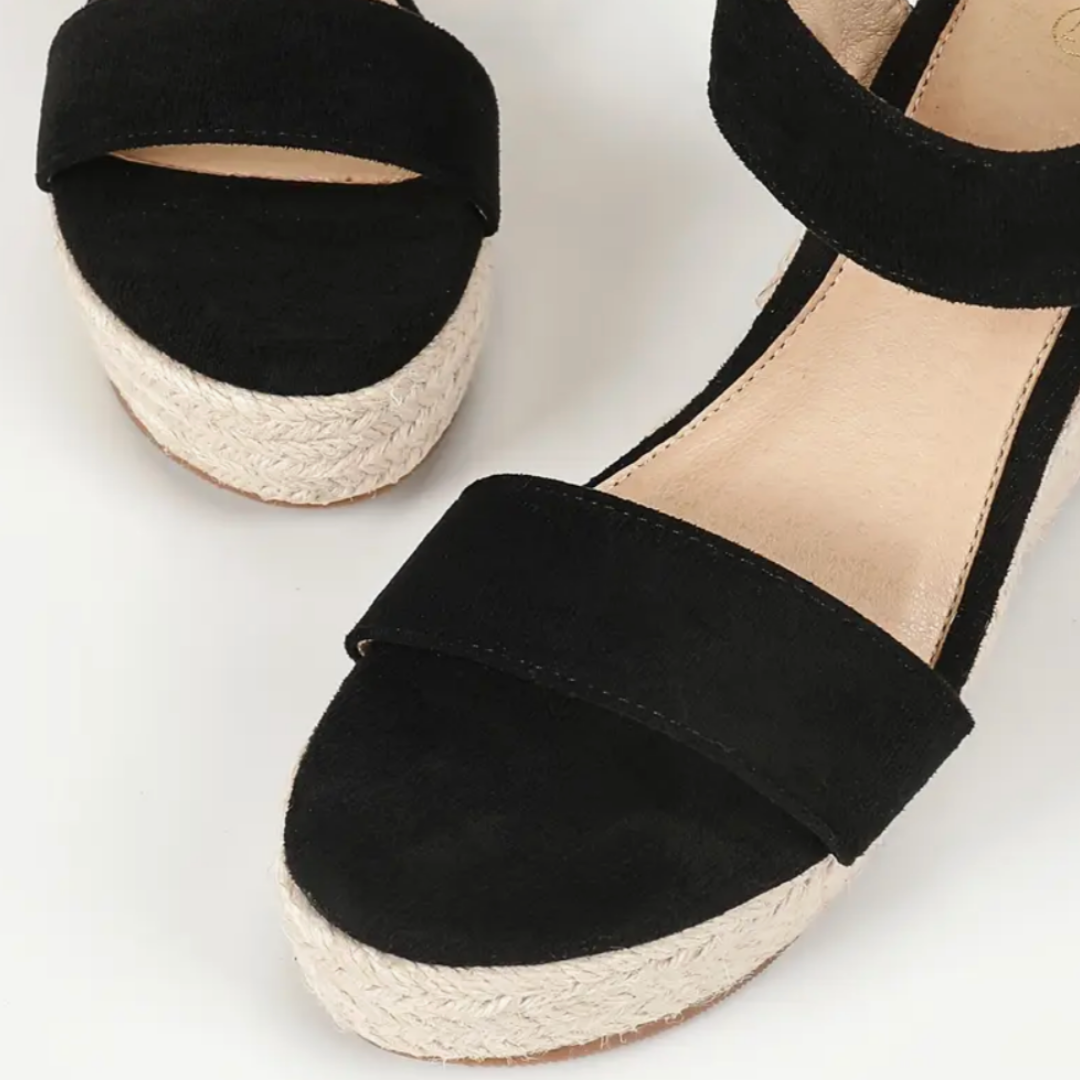 Saray | Sandalias de cuña de esparto ortopédicas