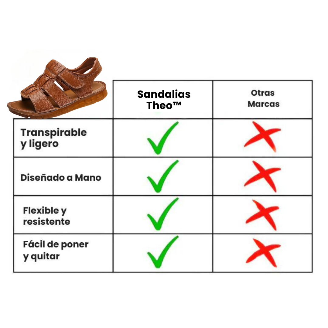 Theo | Sandalias Ortopédicas de Cuero Genuino
